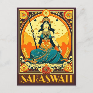 Carte Postale Art déco Saraswati