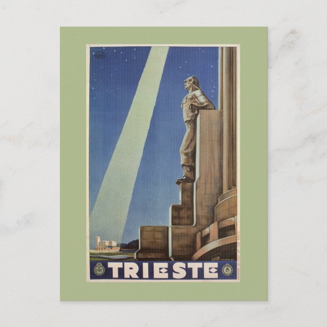 Carte Postale Art Déco vintage Trieste affiche de voyage italien (Devant)