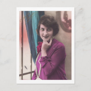 Carte postale Art Déco Woman Portrait des années 1