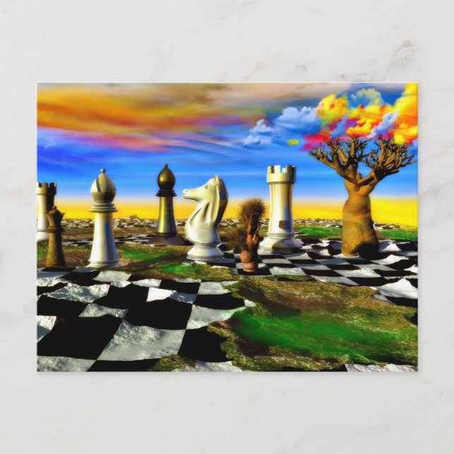 Carte Postale Art des échecs (Devant)