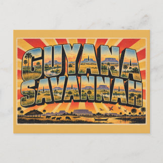 Carte Postale Art des prairies de la savane intérieure du Guyana