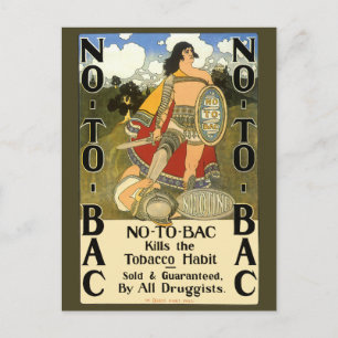 Carte Postale Art d'étiquette de produit vintage, Non au tabac, 
