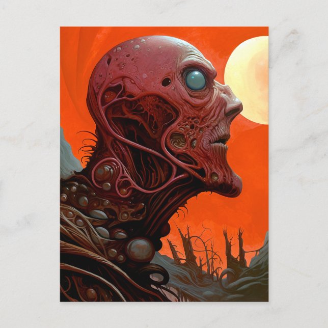 Carte Postale Art d'horreur de science-fiction de créature extra (Devant)