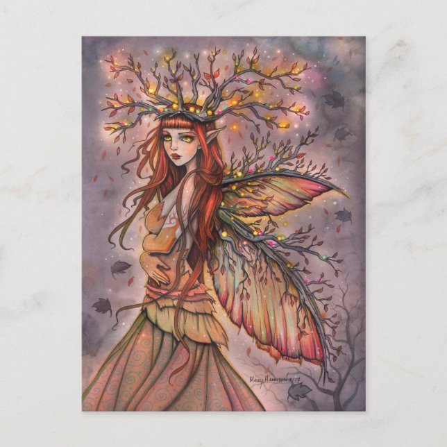 Carte Postale Art d'Imaginaire de la reine d'automne par Molly H (Devant)