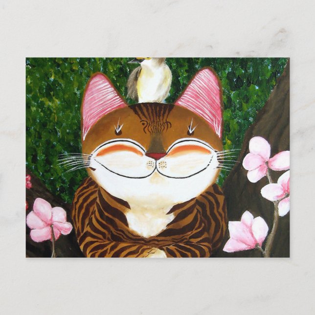 Carte Postale art du chat - bois (5 éléments) (Devant)