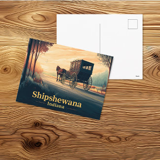 Carte Postale Art du cheval et du buggy amish de Shipshewana