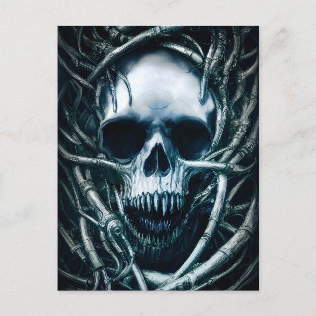 Carte Postale Art du crâne gothique : Déplaisant Death Metal Sig (Devant)