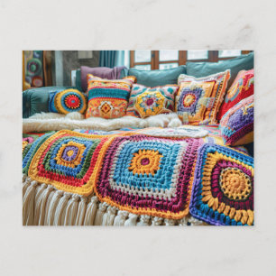 Carte Postale Art du crochet Granny Square