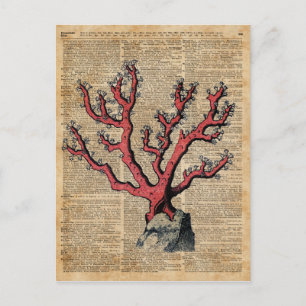 Carte Postale Art du dictionnaire d'illustrations Vintages de co