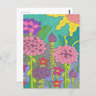 Carte Postale Art du jardin fleuri du printemps