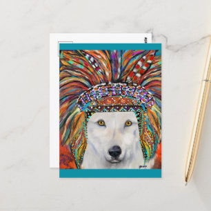 Carte Postale Art du Loup Blanc