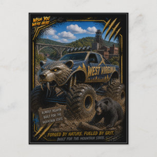 Carte Postale Art du tout-terrain de camion monstre de Virginie-