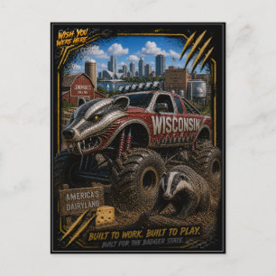 Carte Postale Art du tout-terrain des camions monstres du Wiscon