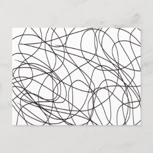 Carte Postale Art en ligne noir et blanc