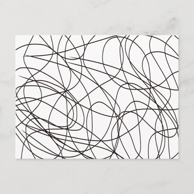 Carte Postale Art en ligne noir et blanc (Devant)