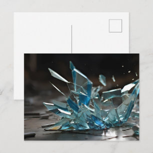 Carte Postale Art en verre brisé abstrait