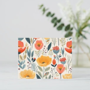 Carte Postale Art Fleur Coloré