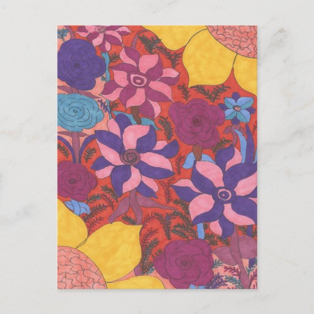 Carte Postale Art floral bohème audacieux (Devant)