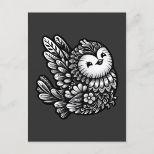 Carte Postale Art floral des oiseaux chanteurs