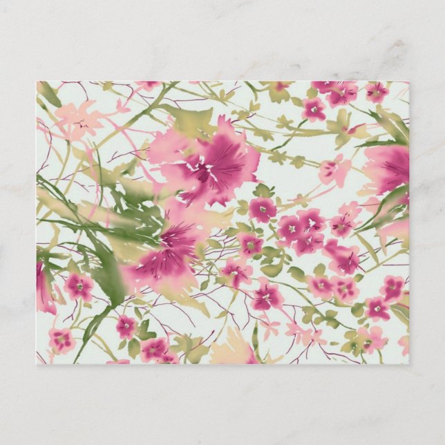 Carte Postale Art Floral Élégant (Devant)