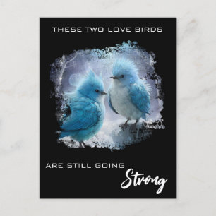 Carte Postale *~* ART Fluffy Anniversaire Love Birds AP54 