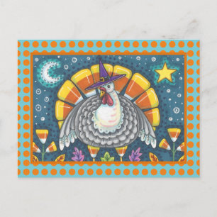 CARTE POSTALE ART FOLK CANDY CORN PILGRIM TURQUIE, MERCI