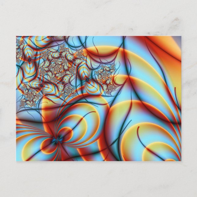 Carte Postale Art fractal abstrait fin Ophelia (Devant)