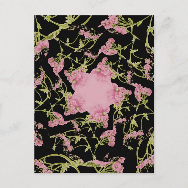 Carte Postale Art fractal d'Achille rose et noir (Devant)