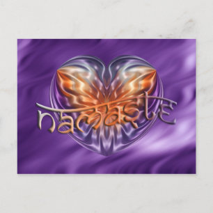 Carte Postale ART Heart NAMASTE   vagues de lila