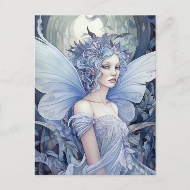 Carte Postale Art Imaginaire Fairy Bleu (Devant)