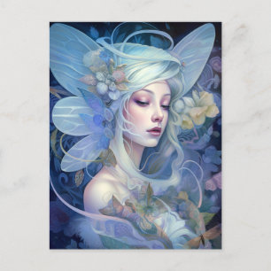 Carte Postale Art Imaginaire Fairy Bleu
