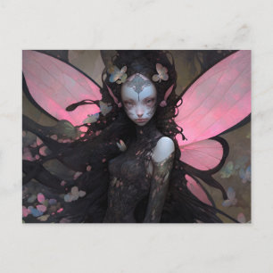 Carte Postale Art Imaginaire rose noir foncé