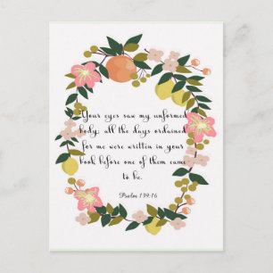 Carte Postale Art inspirant chrétien - Psaume 139:16