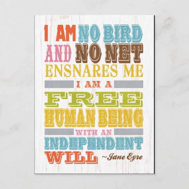 Carte Postale Art Inspirationnel - Jane Eyre (Devant)