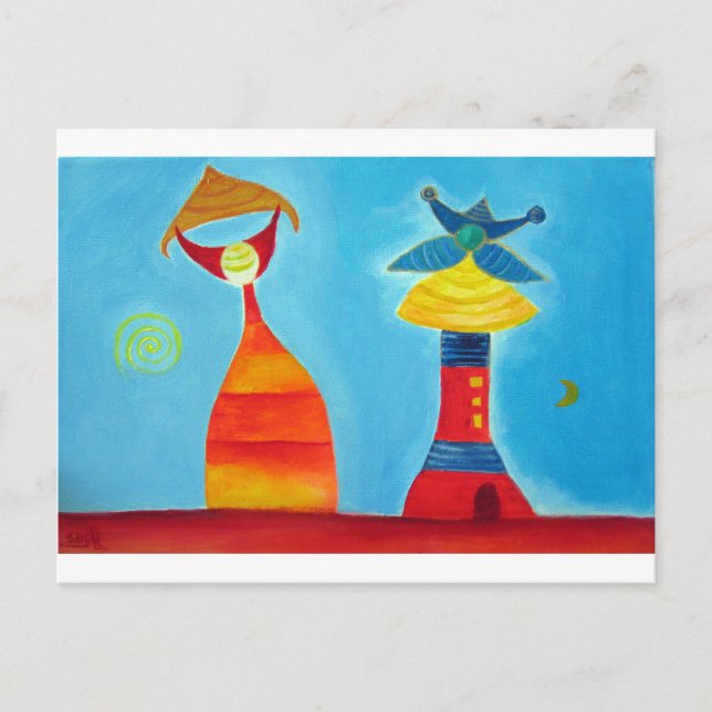 Carte postale Art King Queen Art Abstraite (Devant)