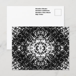 Carte Postale Art Moderne Abstrait Hypnotique en Noir et Blanc