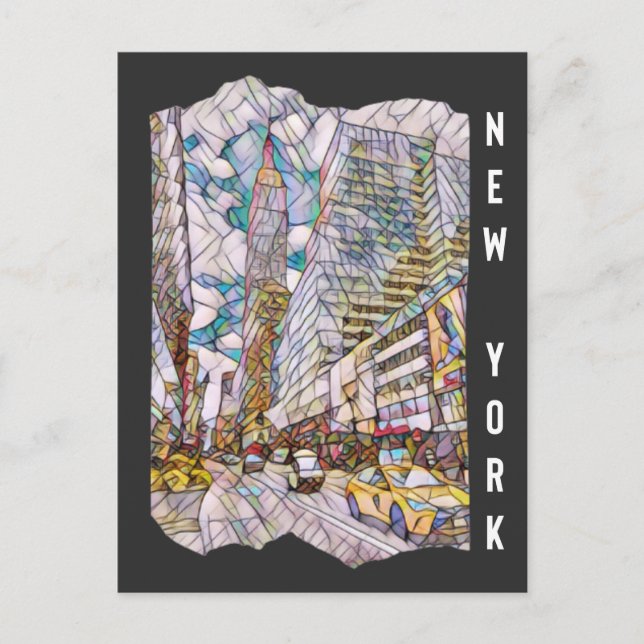 Carte Postale Art Mosaïque esthétique de New York (Devant)