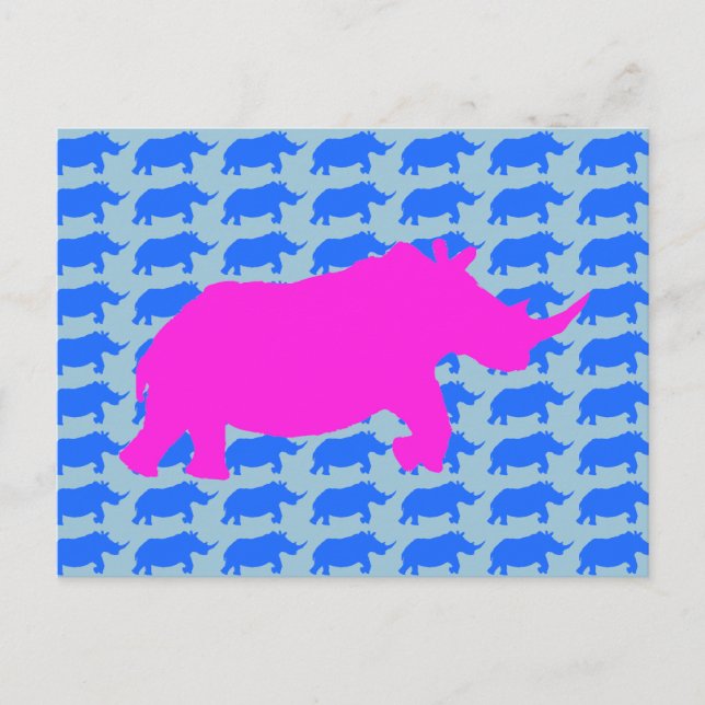 Carte postale Art Motif Rhino (Devant)