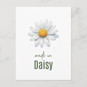 Carte Postale Art mural floral de naissance d'avril en aquarelle