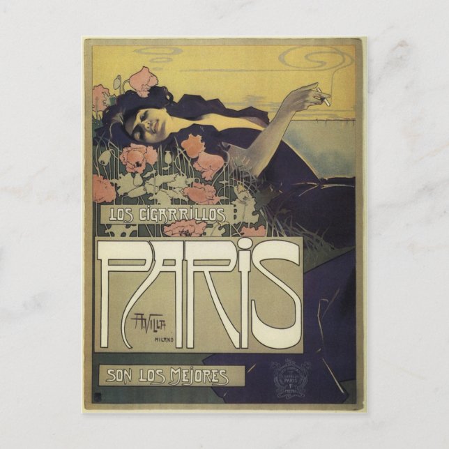 Carte Postale Art Nouveau ~ Aapprendo Villa ~ Paris (Devant)