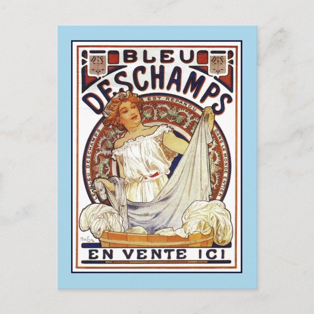 Carte Postale Art Nouveau Alfons Mucha, lave-linge et (Devant)