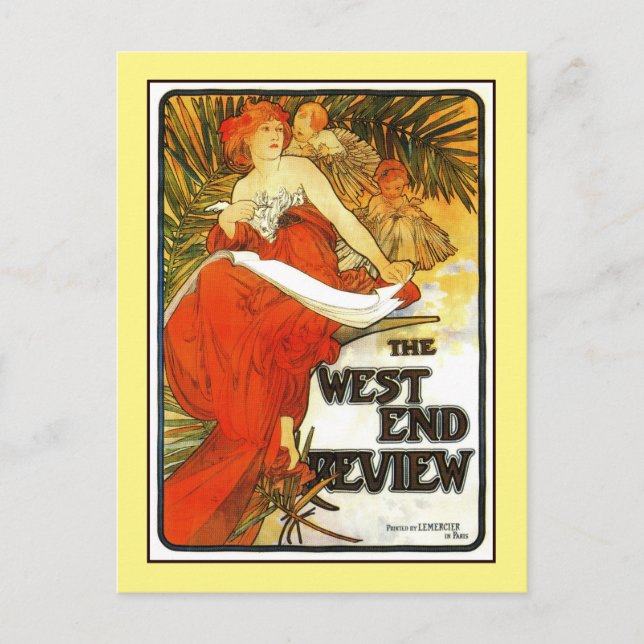 Carte Postale Art Nouveau Alfons Mucha, magazine britannique ad (Devant)