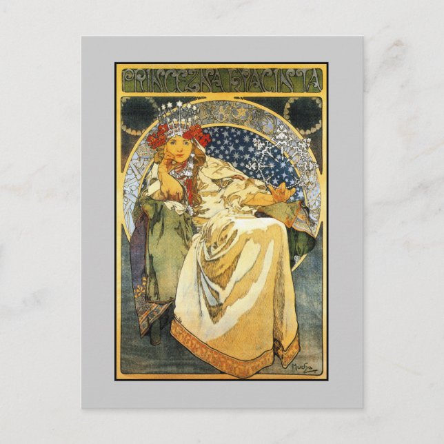 Carte Postale Art Nouveau Alfons Mucha Princess Hyacinth (Devant)