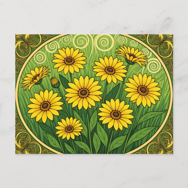Carte Postale Art Nouveau Daisies (Devant)