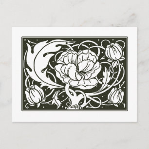 Carte postale Art Nouveau Floral Illustration