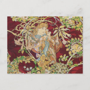 Carte postale Art nouveau : Mucha - Femme avec mar