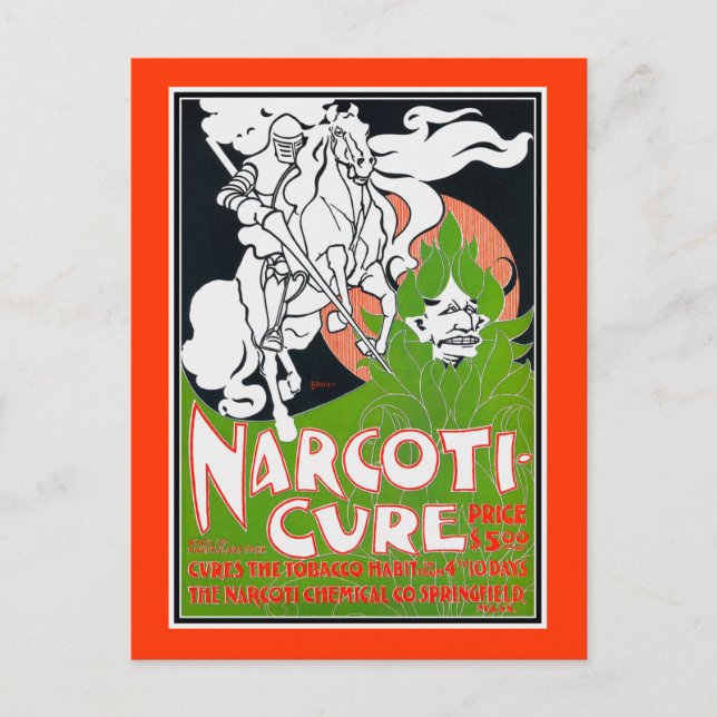 Carte Postale Art Nouveau Poscard : Narcoti-Cure de Will Bradley (Devant)