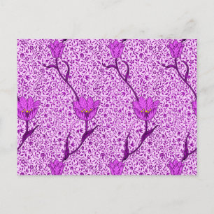 Carte Postale Art Nouveau Tulip Damask, Violet et Orchidée
