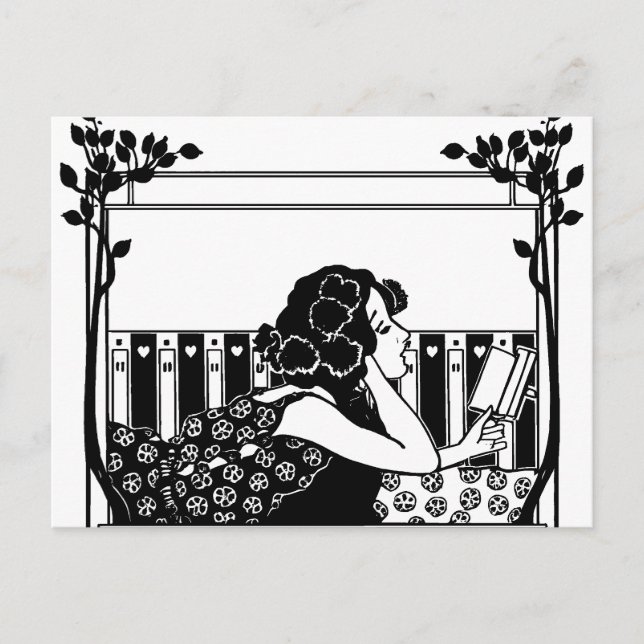 Carte Postale Art Nouveau Vintage reader (Devant)