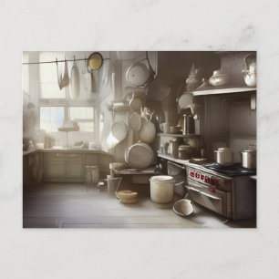 Carte Postale Art numérique de scène de cuisine de Cook